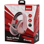 Marvo TACTIC 40 slúchadlá s mikrofónom, drôtová, ružová