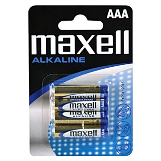 Maxell alkalická batéria, LR-3, AAA, 1.5V, blister, 4-pack