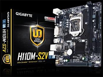 MB Gigabyte GA-H110M-S2V, Intel® H110 Express Chipset, LGA1151, 2xDDR4 DIMM, 2133 MHz, D-Sub, DVI-D, ATX, rev. 1.0