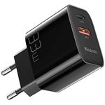 Mcdodo rýchlo nabíjačka, USB + USB-C, 33 W + kábel USB-C (čierna)