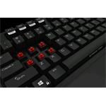 Mechanická klávesnice OZONE STRIKE PRO, 5 profilov, US verzia, USB, čierna,podsvietenie,USB hub,audio vstup,blue cherry