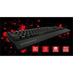 Mechanická klávesnice OZONE STRIKE PRO, 5 profilov, US verzia, USB, čierna,podsvietenie,USB hub,audio vstup,blue cherry