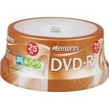 Média DVD-R Memorex 4.7GB 16x, CakeBox, 25-pack