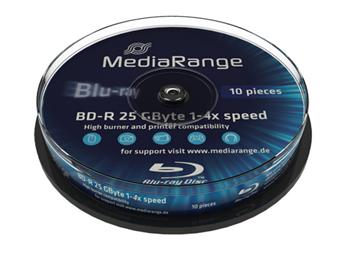 Mediarange BD-R 10-pack cakebox 4X/25GB