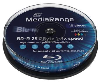 MediaRange BD-R 25GB 4x Printable 10-cake
