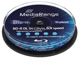 Mediarange BD-R DL  50GB 6x Printable spindl 10pck/bal