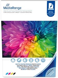 MediaRange fotopapier A4, 100 listov, 105g, matný, atrament