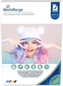 MediaRange fotopapier, A4, 100 listov, 220g, lesklý, atrament