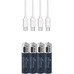 MediaRange nabíjacia USB-C Li-Ion batéria Micro AAA, 1,5V, 500 mAh, 4ks