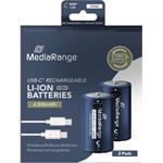 MediaRange nabíjacia USB-C Li-Ion batéria, typ C, 1.5V, 3000 mAh, 2ks