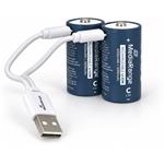MediaRange nabíjacia USB-C Li-Ion batéria, typ C, 1.5V, 3000 mAh, 2ks