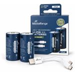 MediaRange nabíjacie USB-C Li-Ion batérie, typ D, 1.5V, 5400 mAh, 2ks
