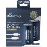 MediaRange nabíjacie USB-C Li-Ion batérie, typ D, 1.5V, 5400 mAh, 2ks