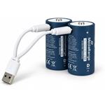 MediaRange nabíjacie USB-C Li-Ion batérie, typ D, 1.5V, 5400 mAh, 2ks