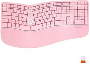 Meetion DirectorW, ergonomická klávesnica bezdrôtová, US, ružová