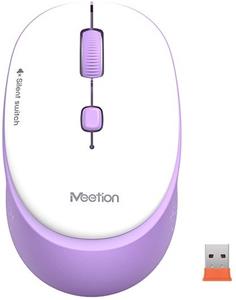 Meetion R571, bezdrôtová myš, 1600DPI, bielo-fialová