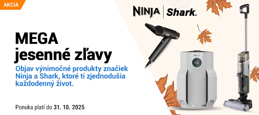 MEGA jesenné zľavy na vybrané produkty značiek Ninja a Shark