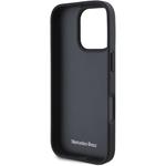 Mercedes Curved Stitches Leather kryt pre iPhone 16 Pro, hnedý