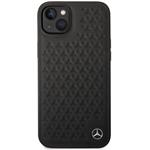 Mercedes Genuine Leather Star kryt pre iPhone 14 Plus, čierny