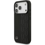 Mercedes Leather Lauer Leaves MagSafe kryt pre iPhone 17 Pro, čierny