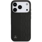 Mercedes Leather Lauer Leaves MagSafe kryt pre iPhone 17 Pro, čierny