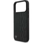 Mercedes Leather Laurel Leaves MagSafe kryt pre iPhone 17 Pro Max, čierny