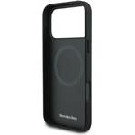 Mercedes Leather Laurel Leaves MagSafe kryt pre iPhone 17 Pro Max, čierny