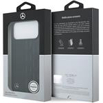 Mercedes Leather Laurel Leaves MagSafe kryt pre iPhone 17 Pro Max, čierny