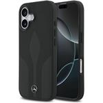 Mercedes Leather The Move MagSafe kryt pre iPhone 17, čierny