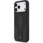 Mercedes Leather The Move MagSafe kryt pre iPhone 17 Pro Max, čierny