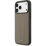 Mercedes Leather The Move MagSafe kryt pre iPhone 17 Pro Max, hnedý