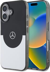 Mercedes PC/TPU Double Layer MagSafe kryt pre iPhone 16, čierno-strieborný