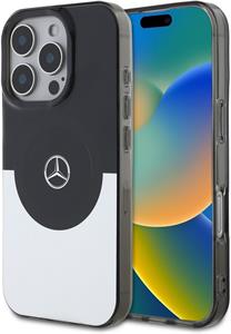 Mercedes PC/TPU Double Layer MagSafe kryt pre iPhone 16 Pro, čierno-strieborný