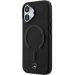 Mercedes PU Leather 3D MagSafe kryt pre iPhone 17, čierny