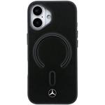 Mercedes PU Leather 3D MagSafe kryt pre iPhone 17, čierny
