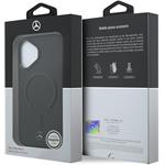 Mercedes PU Leather 3D MagSafe kryt pre iPhone 17, čierny