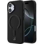 Mercedes PU Leather 3D MagSafe kryt pre iPhone 17, čierny