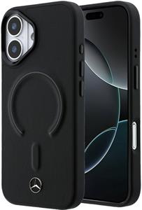 Mercedes PU Leather 3D MagSafe kryt pre iPhone 17, čierny