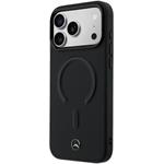 Mercedes PU Leather 3D MagSafe kryt pre iPhone 17 Pro, čierny