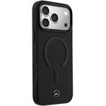 Mercedes PU Leather 3D MagSafe kryt pre iPhone 17 Pro, čierny