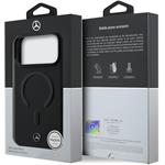 Mercedes PU Leather 3D MagSafe kryt pre iPhone 17 Pro, čierny
