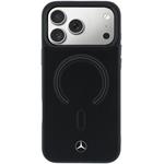 Mercedes PU Leather 3D MagSafe kryt pre iPhone 17 Pro Max, čierny