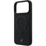 Mercedes PU Leather 3D MagSafe kryt pre iPhone 17 Pro Max, čierny
