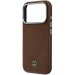 Mercedes PU Leather Semi Wrap MagSafe kryt pre iPhone 17 Pro, hnedý