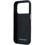 Mercedes PU Leather Semi Wrap MagSafe kryt pre iPhone 17 Pro, hnedý