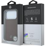 Mercedes PU Leather Semi Wrap MagSafe kryt pre iPhone 17 Pro Max, hnedý