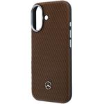 Mercedes PU Leather Wood Semi Wrap MagSafe kryt pre iPhone 17, Camel