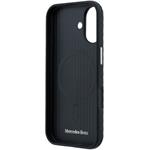 Mercedes PU Leather Wood Semi Wrap MagSafe kryt pre iPhone 17, čierny