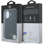Mercedes PU Leather Wood Semi Wrap MagSafe kryt pre iPhone 17, čierny
