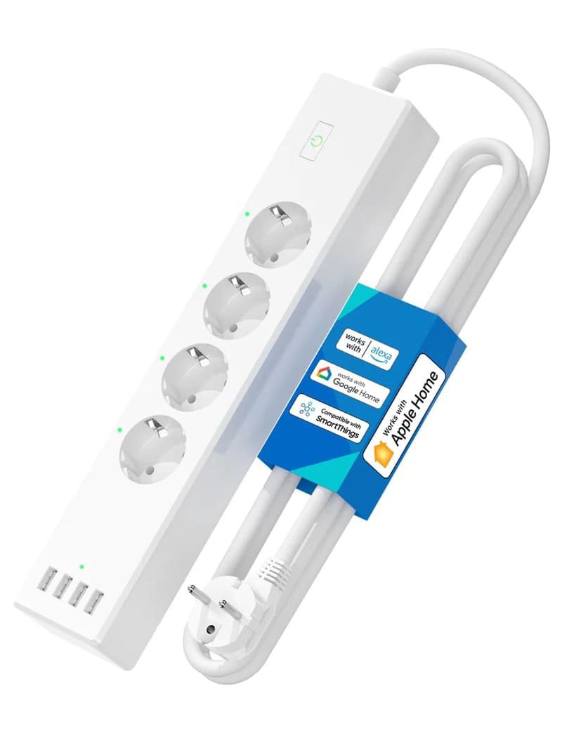 Meross Smart Wi-Fi Predlžovačka, 4 AC + 4 USB, MSS425FHK (EU verzia)